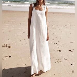 Runway Scout White Striped Maxi Dress - NWT